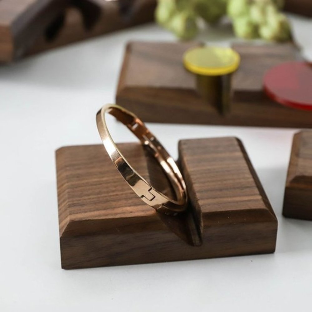 Wooden Bracelet Display Black Walnut Wood